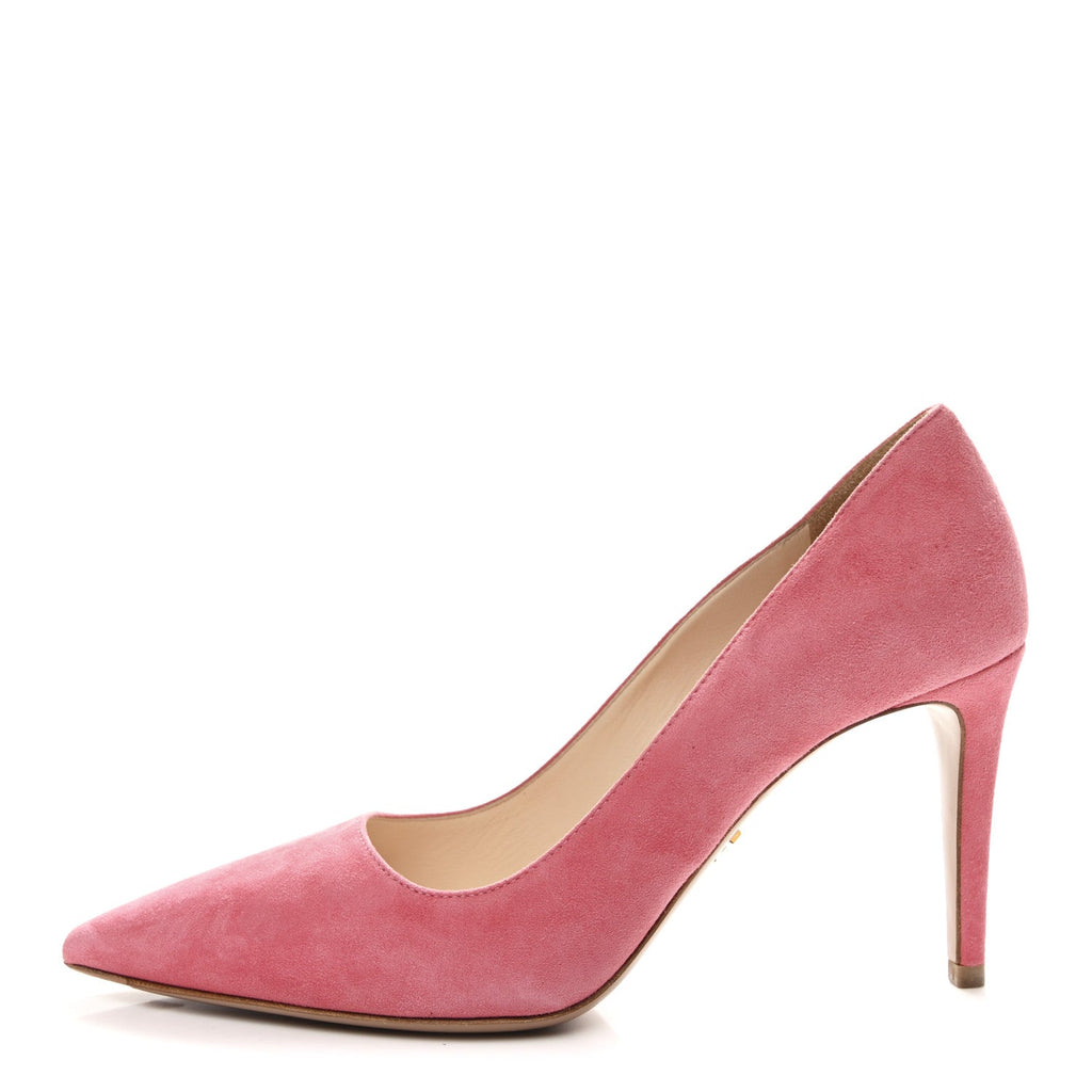 Prada Camoscio Basic 90mm Pumps 37 Geranio