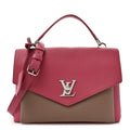 Louis Vuitton Soft Calfskin My Lockme Top Handle Lie De Vin Oxford Greige