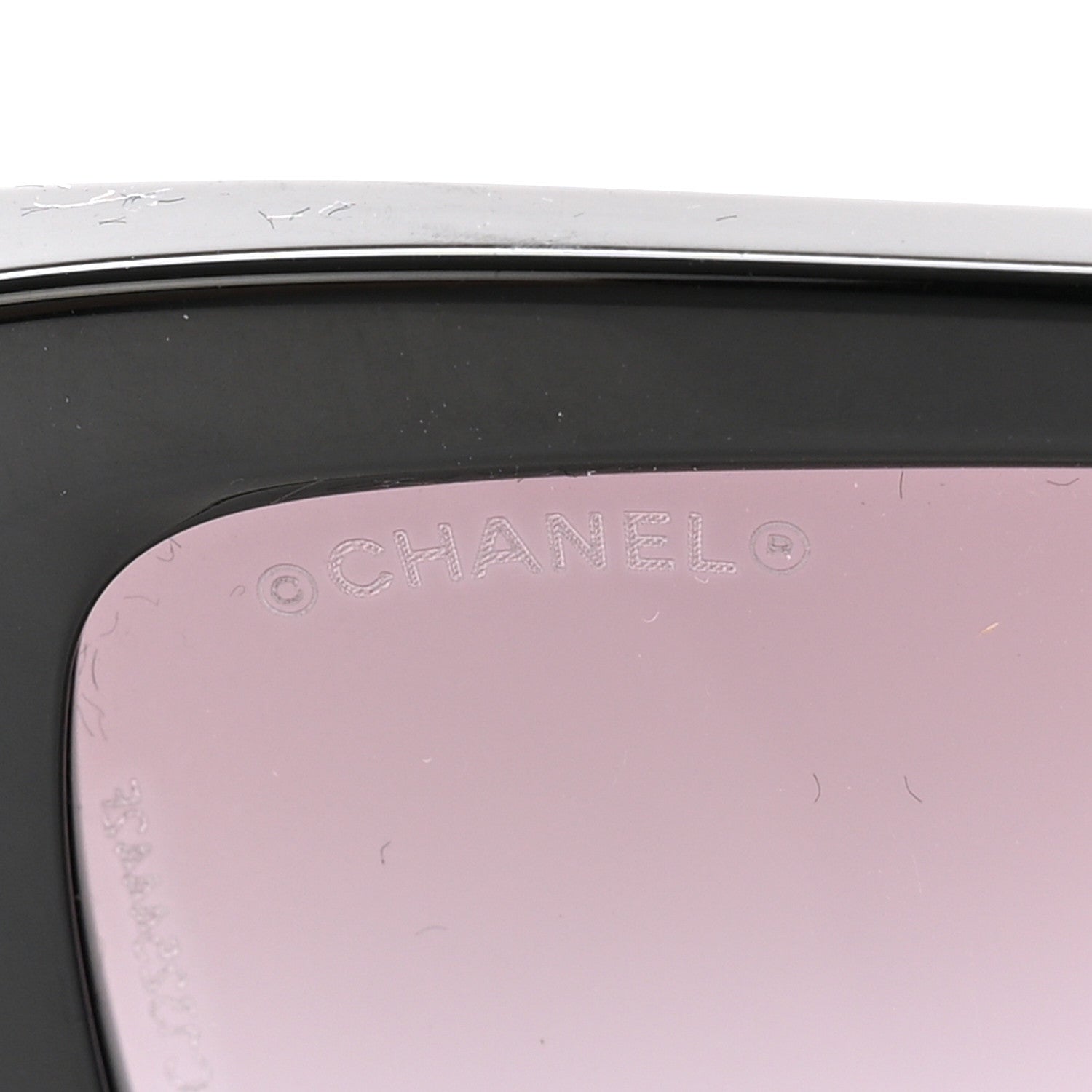 Acetate Tweed Wool CC Rectangle Sunglasses 5514-A Black