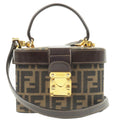 FENDI Zucca Canvas Leather Vanity Bag 2Way Bag Khaki 0914931