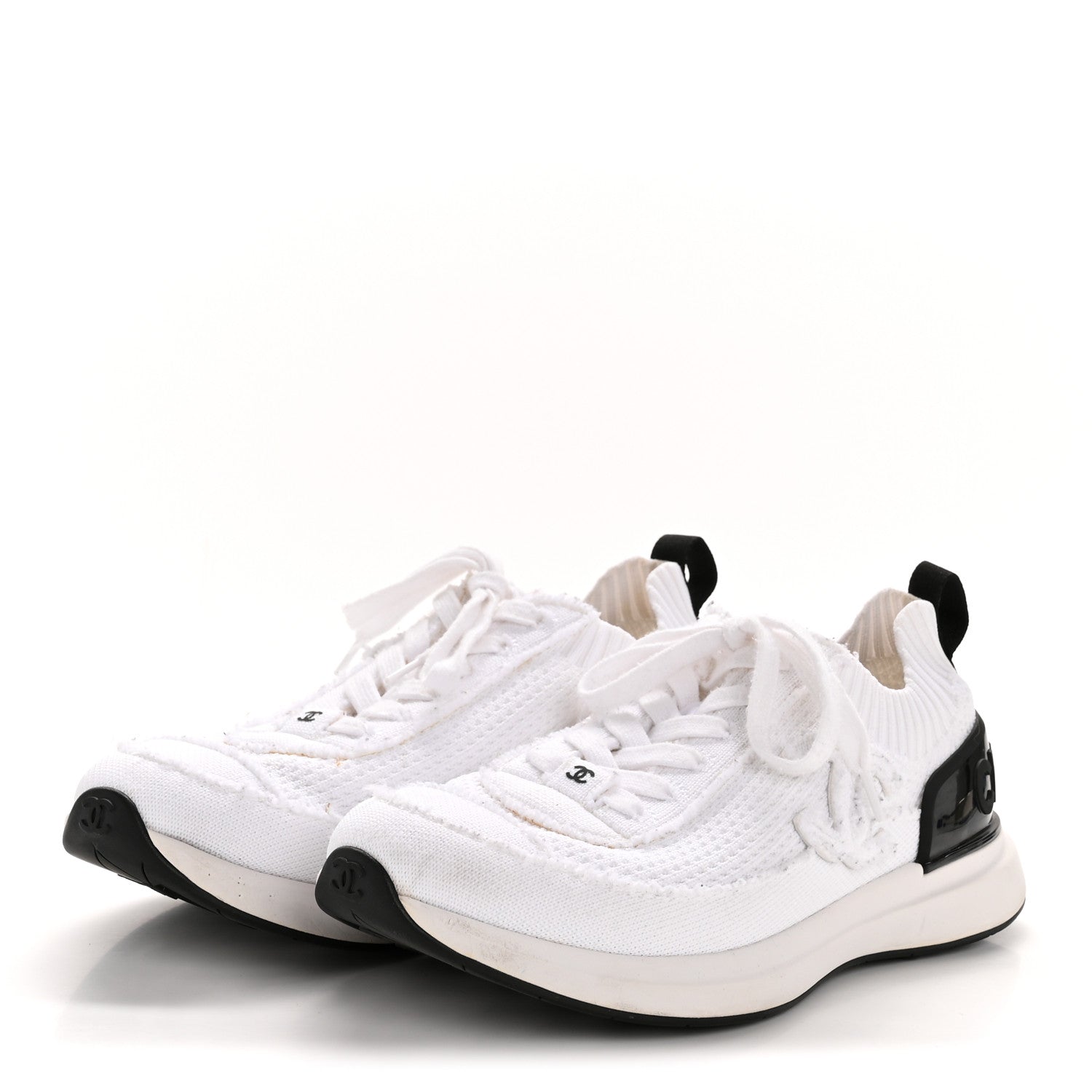 Fabric Logo Sneakers 39.5 White