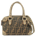 FENDI Zucca Zucchino PVC 2Way Bag Beige Brown Black 8BT123