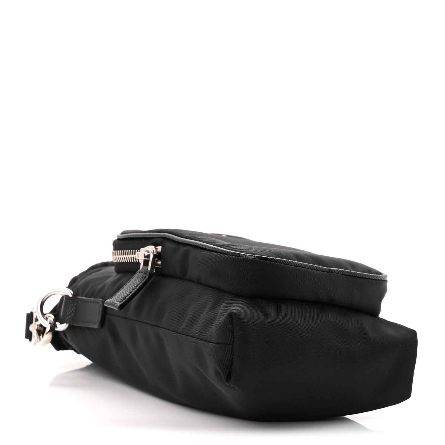 Prada Tessuto Nylon Saffiano Phone Case Crossbody Black
