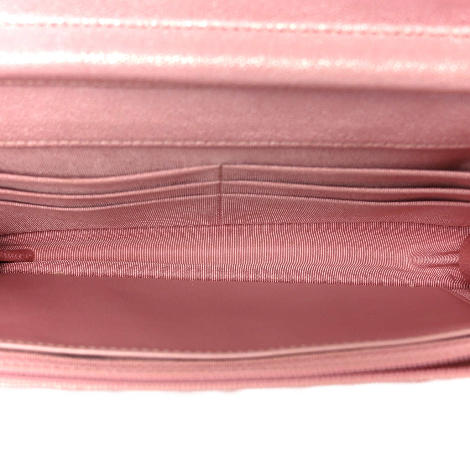 Chanel Iridescent Caviar Quilted Wallet on Chain WOC Rose Pink