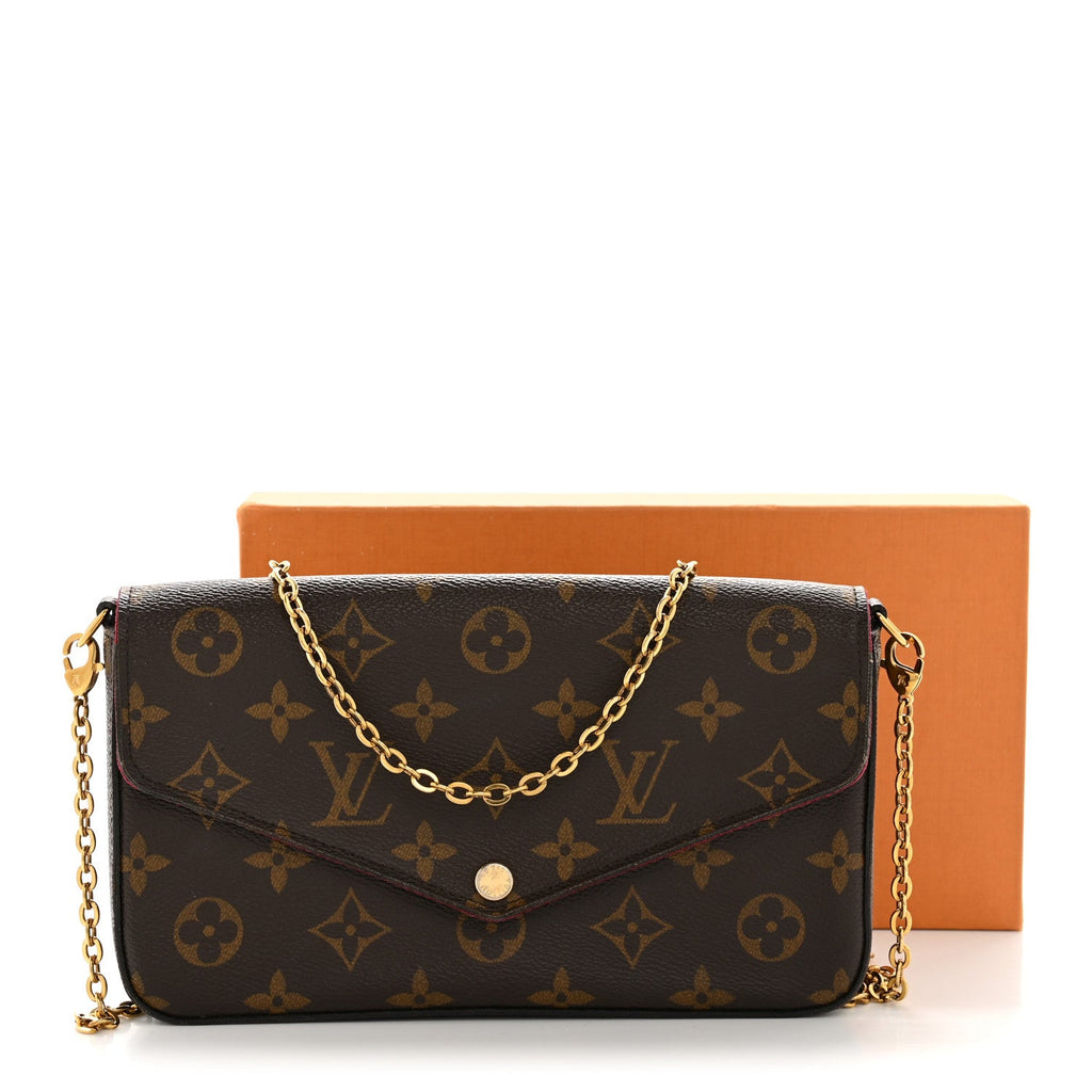 Louis Vuitton Monogram Pochette Felicie Chain Wallet Fuchsia