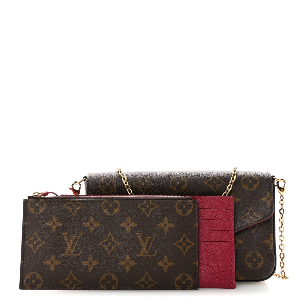 Louis Vuitton Monogram Pochette Felicie Chain Wallet Fuchsia