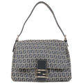 FENDI Zucchino Canvas Leather Mamma Baguette Shoulder Bag 26325