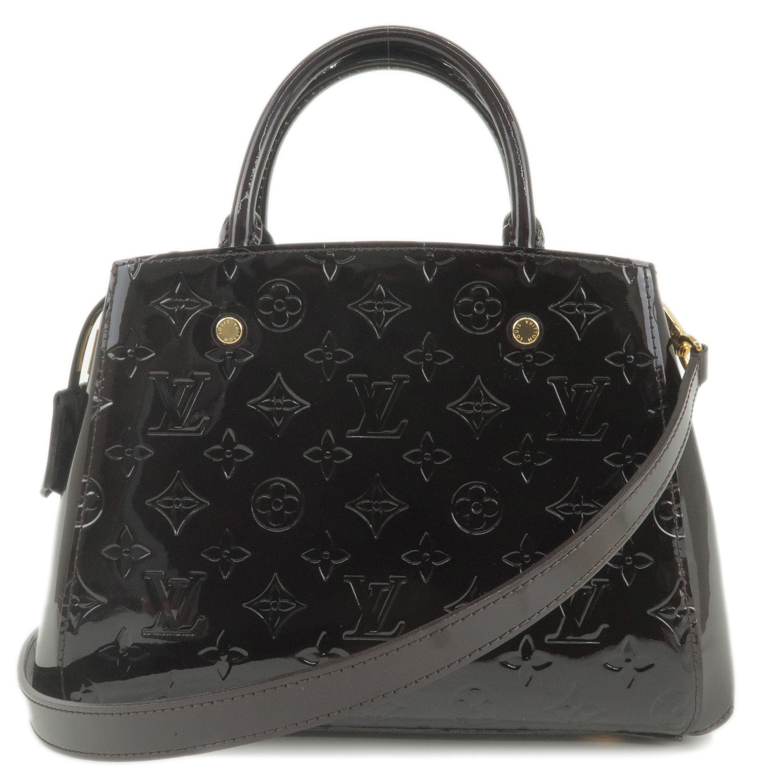 Louis Vuitton Monogram Vernis Montaigne BB HandBag Amarante M50403