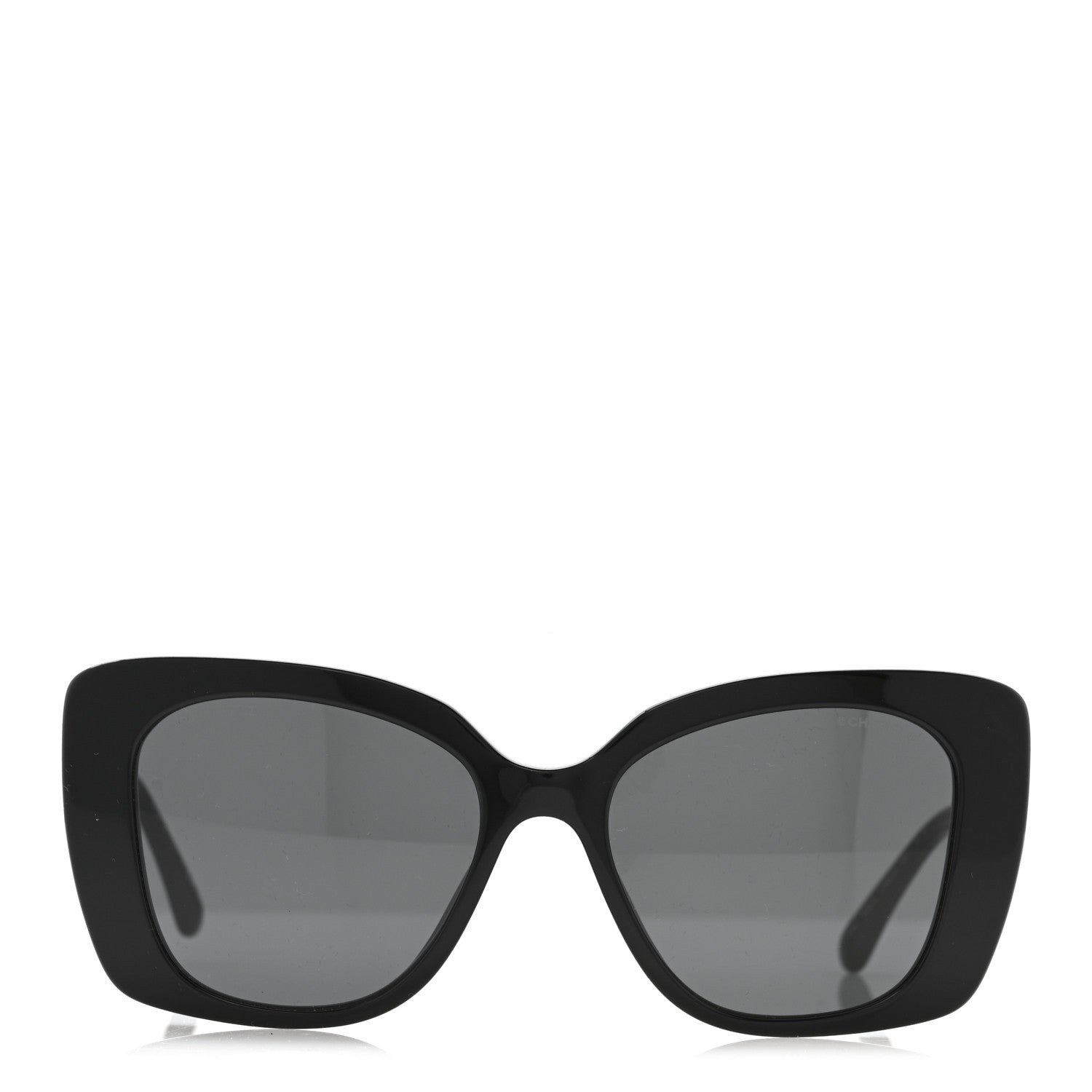 Acetate Strass Square Sunglasses 5422-B Black White