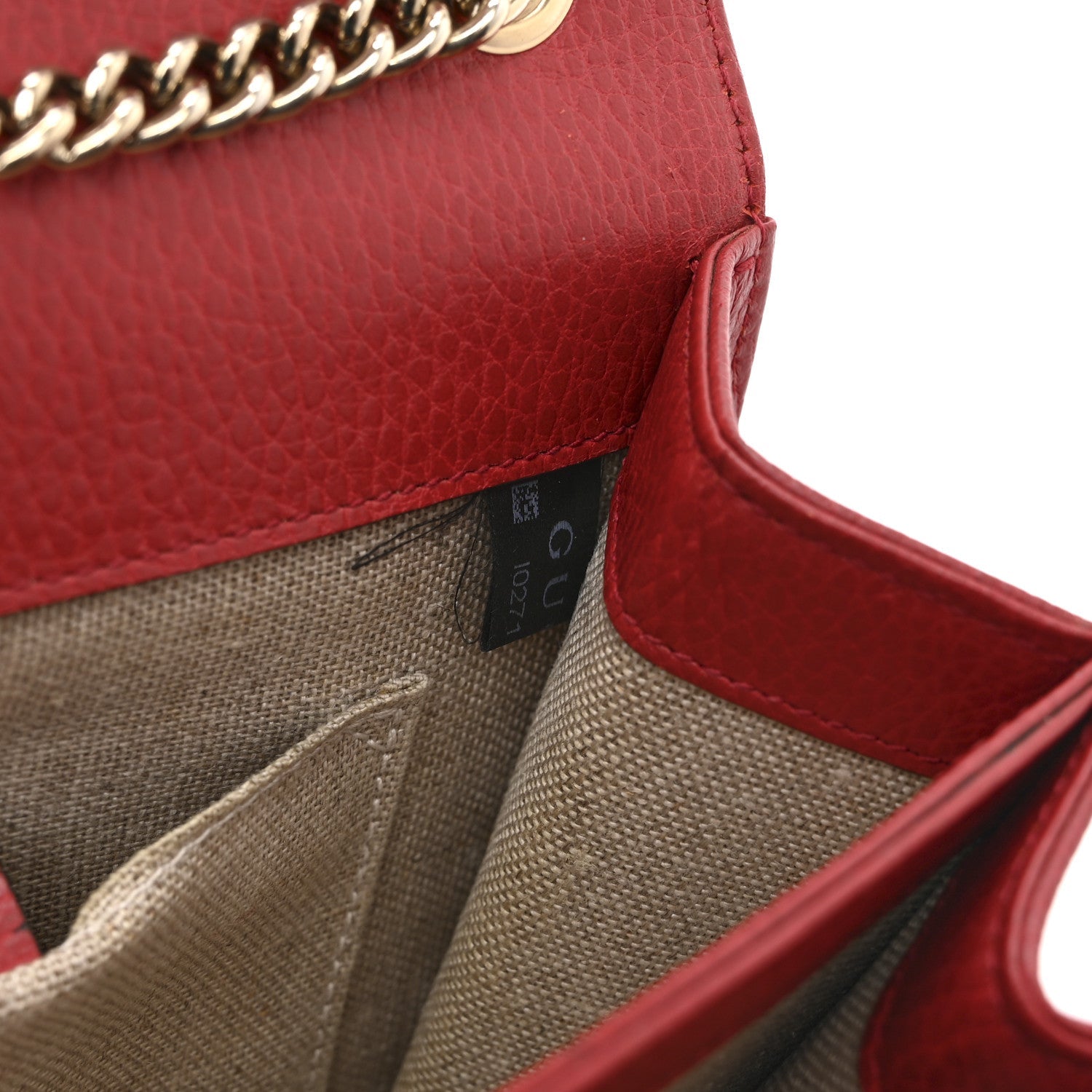 Gucci Dollar Calfskin Small Interlocking G Shoulder Bag Red