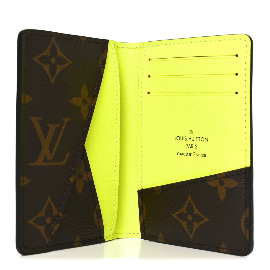 Louis Vuitton Monogram Macassar Pocket Organizer NM Florescent Yellow