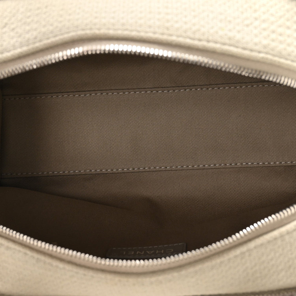 Chanel Canvas Deauville Small Bowling Bag Grey