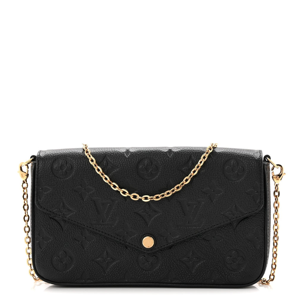 Louis Vuitton Empreinte Pochette Felicie Chain Wallet Black