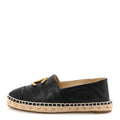Calfskin Chain CC Espadrilles 35 Black
