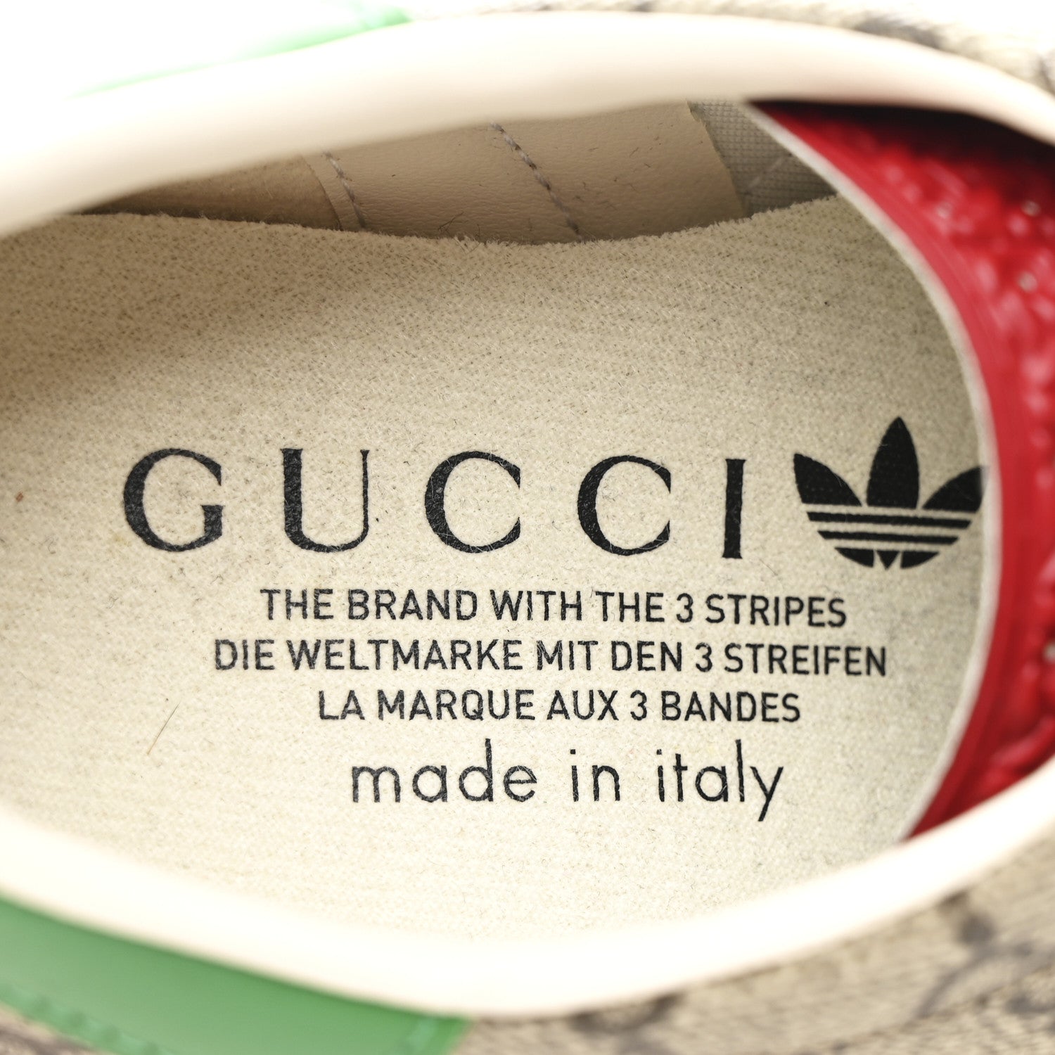 Gucci X ADIDAS GG Supreme Monogram Gazelle Wedge Sneakers 36.5 Beige Ebony Off White New Shamarock