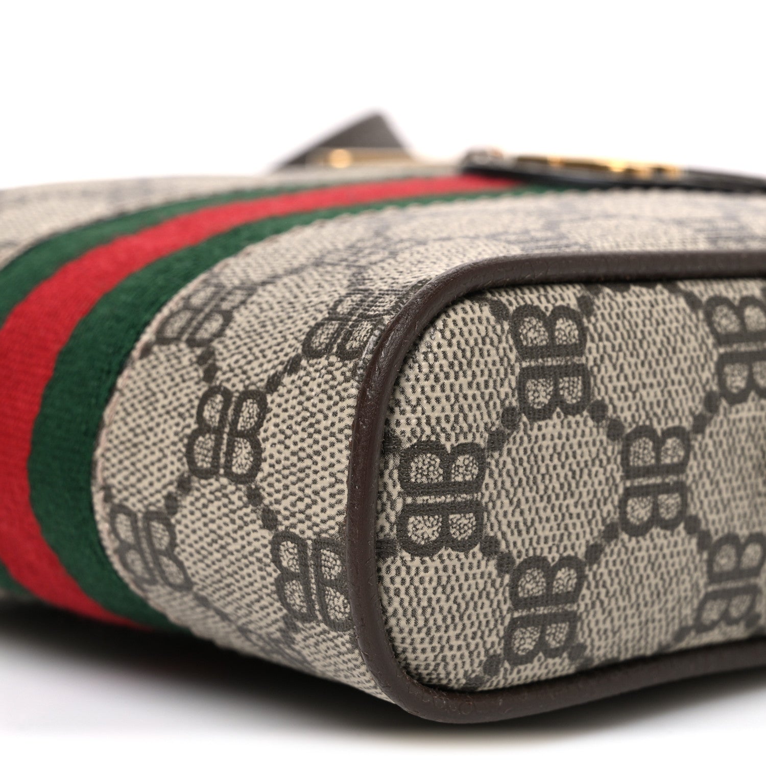 Gucci X BALENCIAGA BB Supreme Monogram Web Mini Ophidia Messenger Beige New Acero