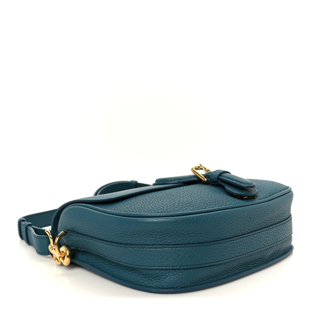 Christian Dior Grained Calfskin Medium Bobby Flap Steel Blue