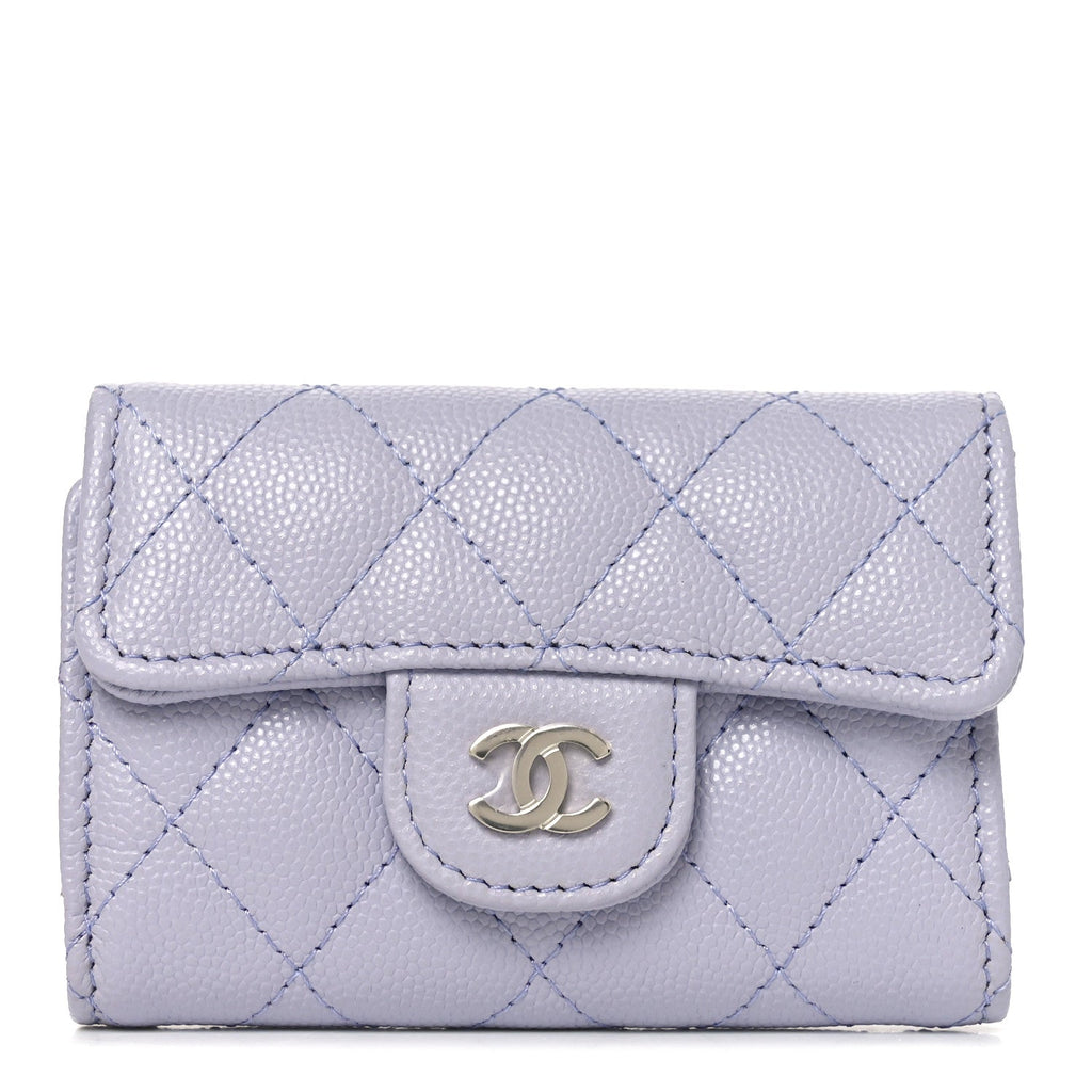 Caviar Quilted Classic 4 Key Holder Wallet Light Purple