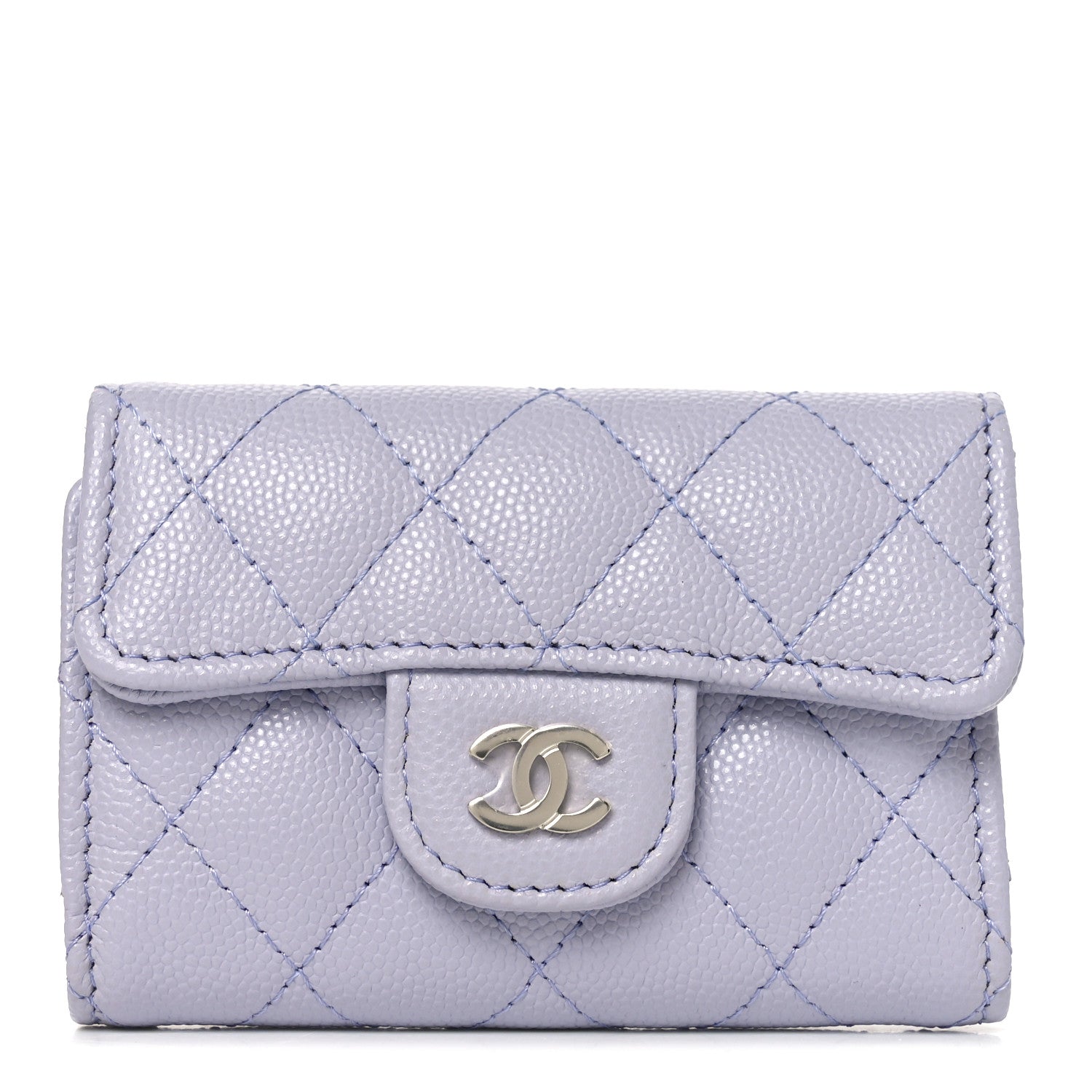 Caviar Quilted Classic 4 Key Holder Wallet Light Purple