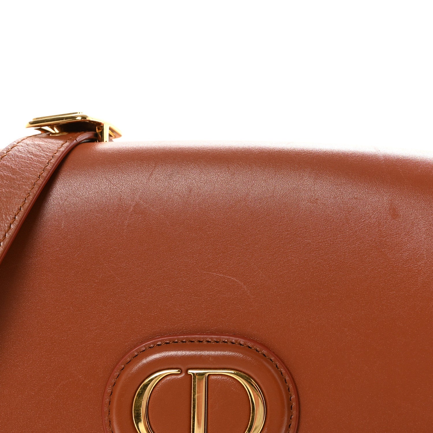 Christian Dior Box Calfskin Medium Bobby Flap Dark Tan