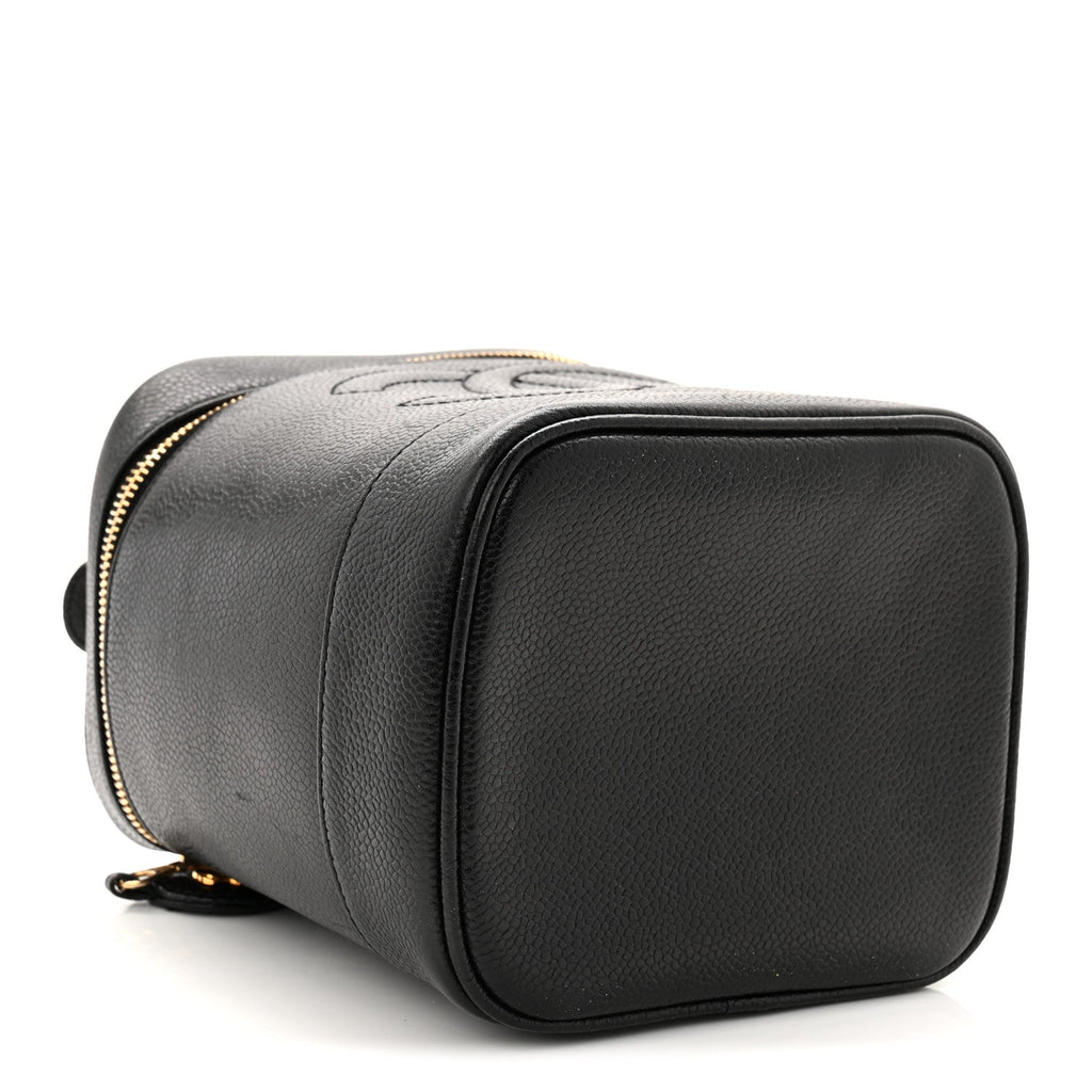 Chanel Caviar Vanity Cosmetic Case Black