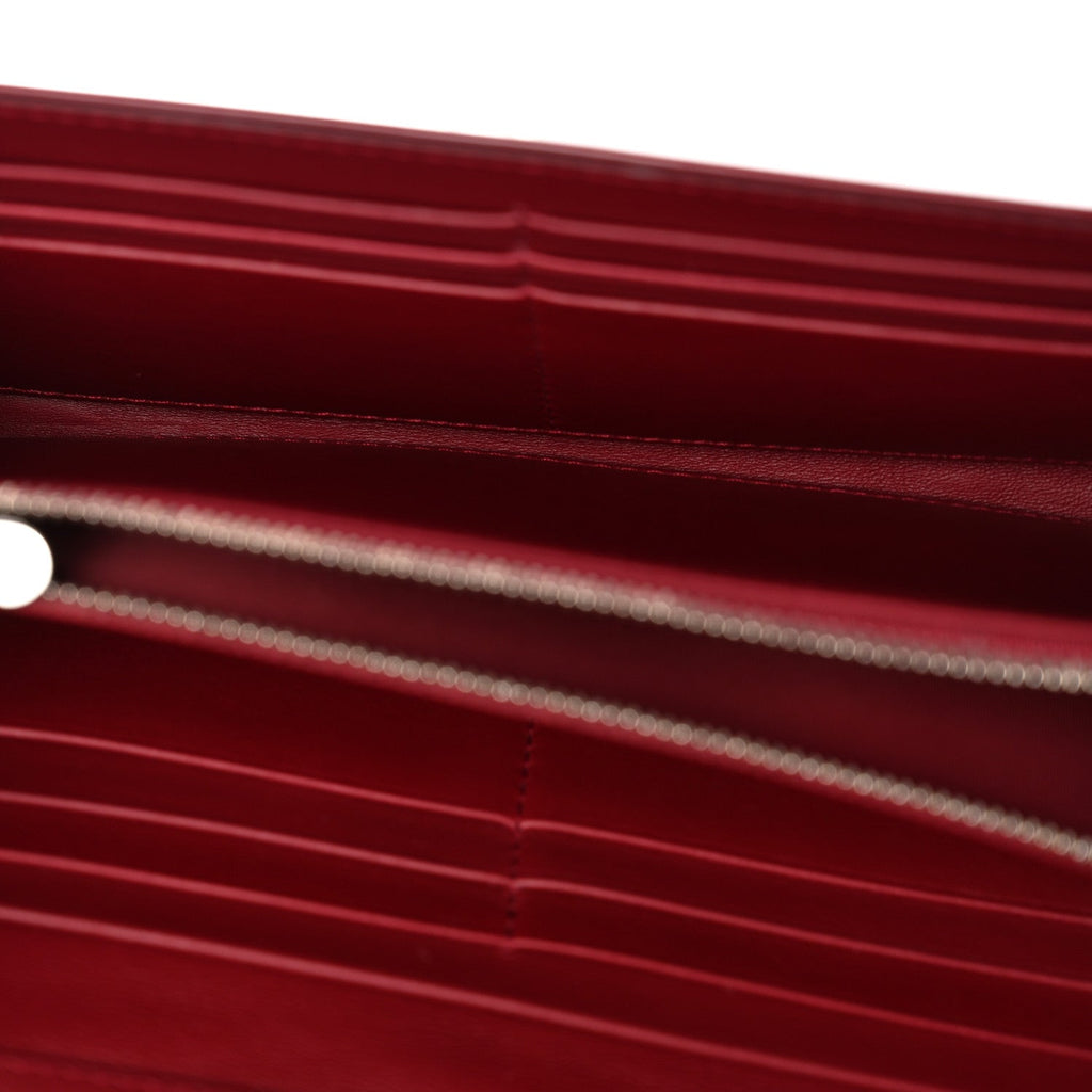 Christian Dior Patent Cannage Lady Dior Rendezvous Wallet On Chain Rouge Ceris