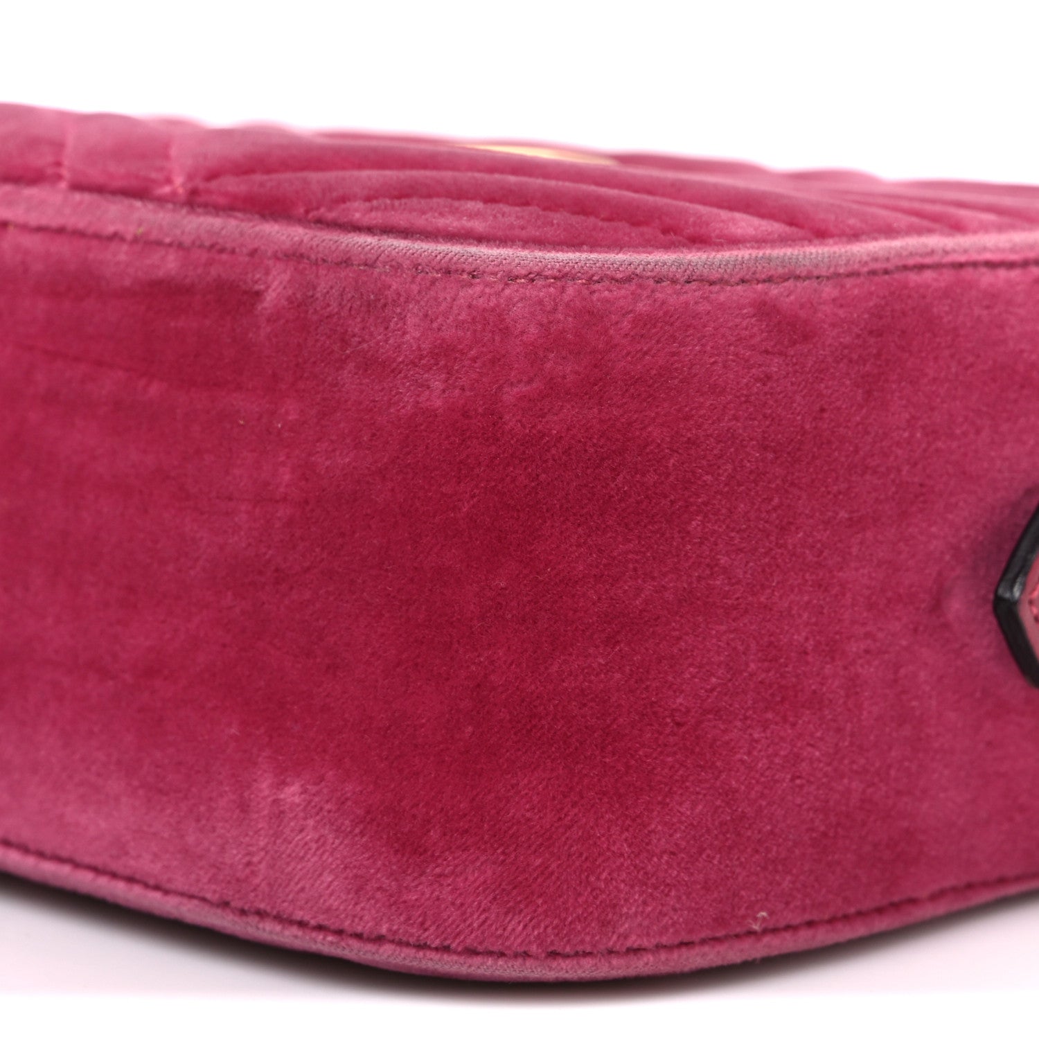 Gucci Velvet Matelasse Small GG Marmont Chain Shoulder Bag Light Raspberry Rose