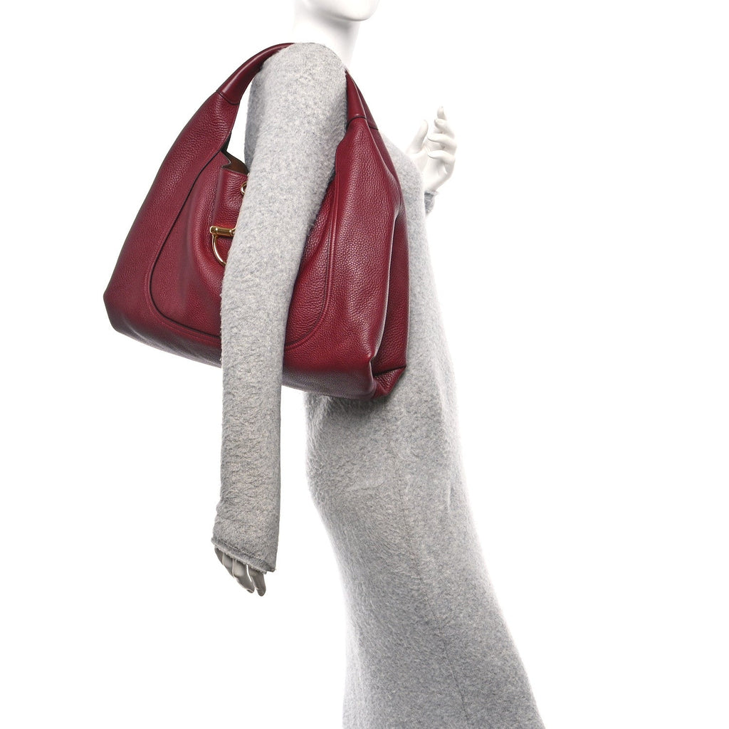 Gucci Grained Calfskin Softbit Maxi Shoulder Bag Rosso Ancora Red