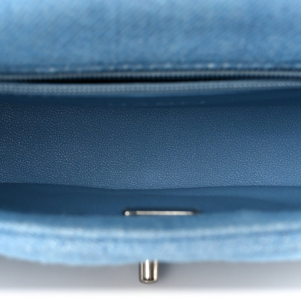 Chanel Denim Quilted Sweetheart Mini Flap Blue