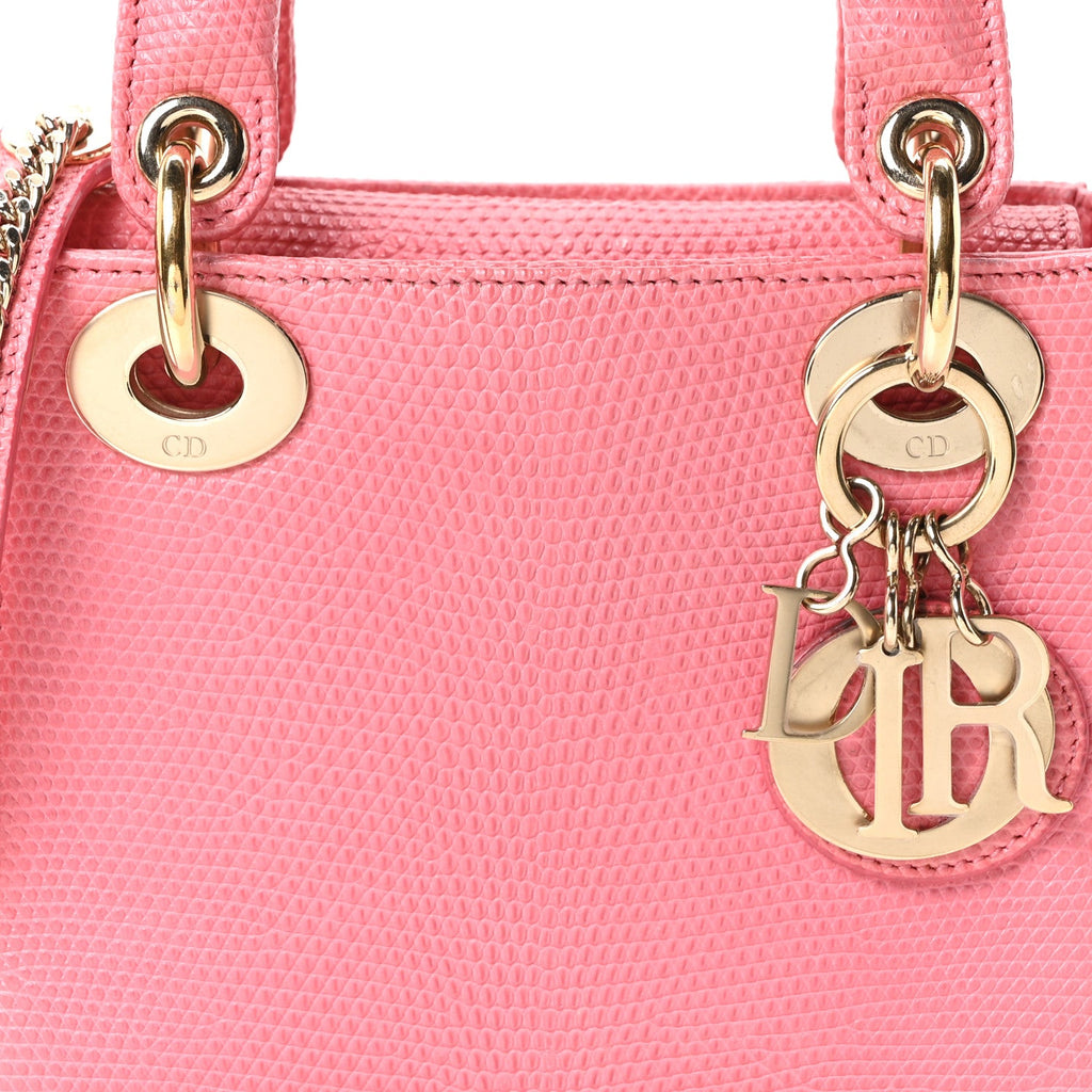Christian Dior Lizard Mini Lady Dior Pink