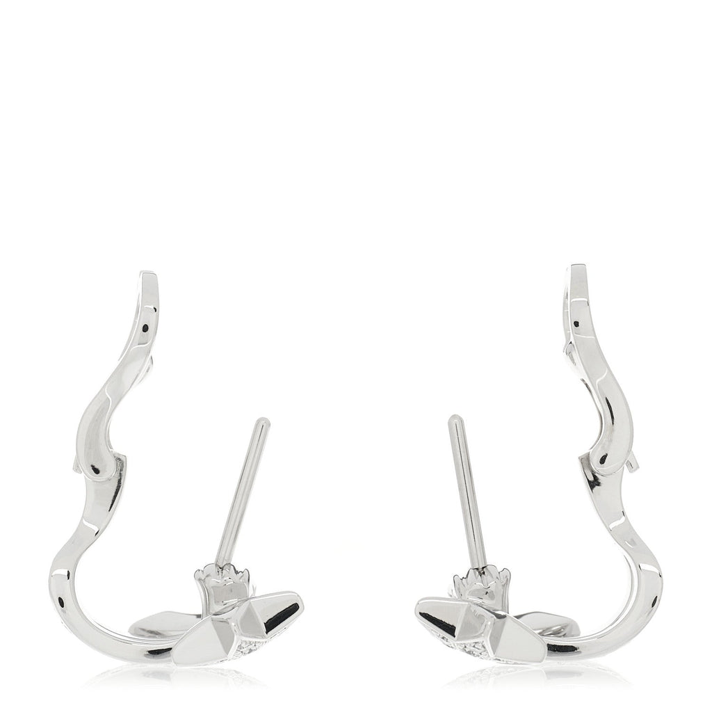 18K White Gold Diamond Etoile Filante Earrings