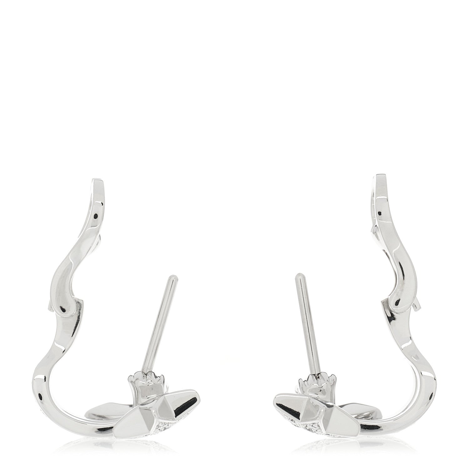 18K White Gold Diamond Etoile Filante Earrings