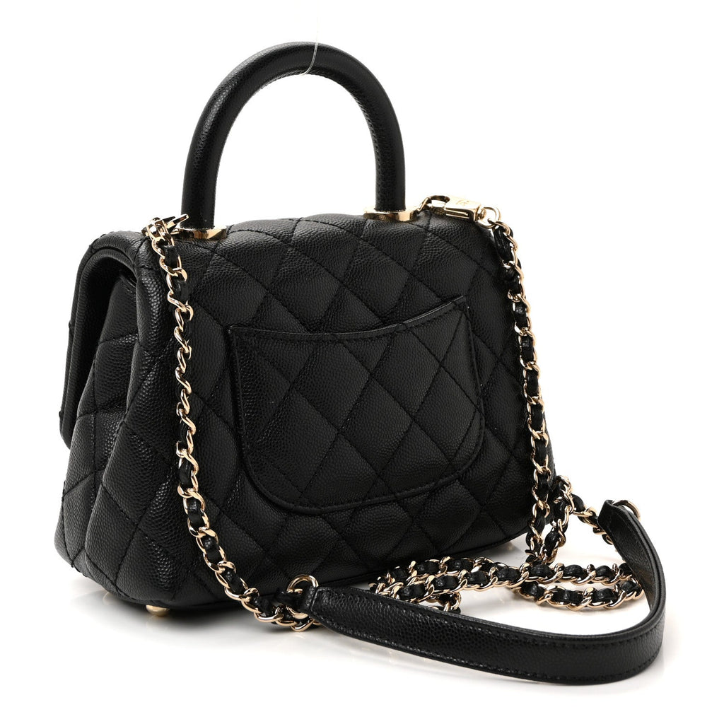 Chanel Caviar Quilted Extra Mini Coco Handle Flap Black