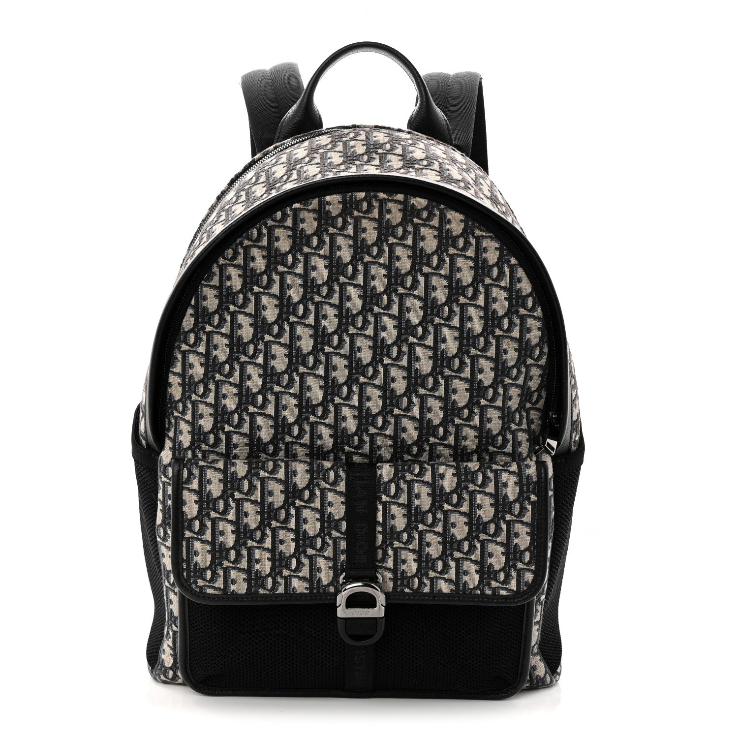 Christian Dior Oblique Calfskin 8 Backpack Beige Black
