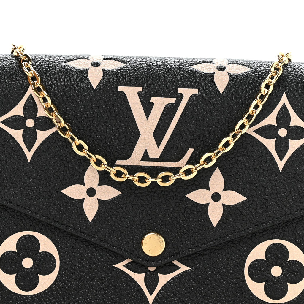 Louis Vuitton Empreinte Monogram Giant Felicie Pochette Black Beige