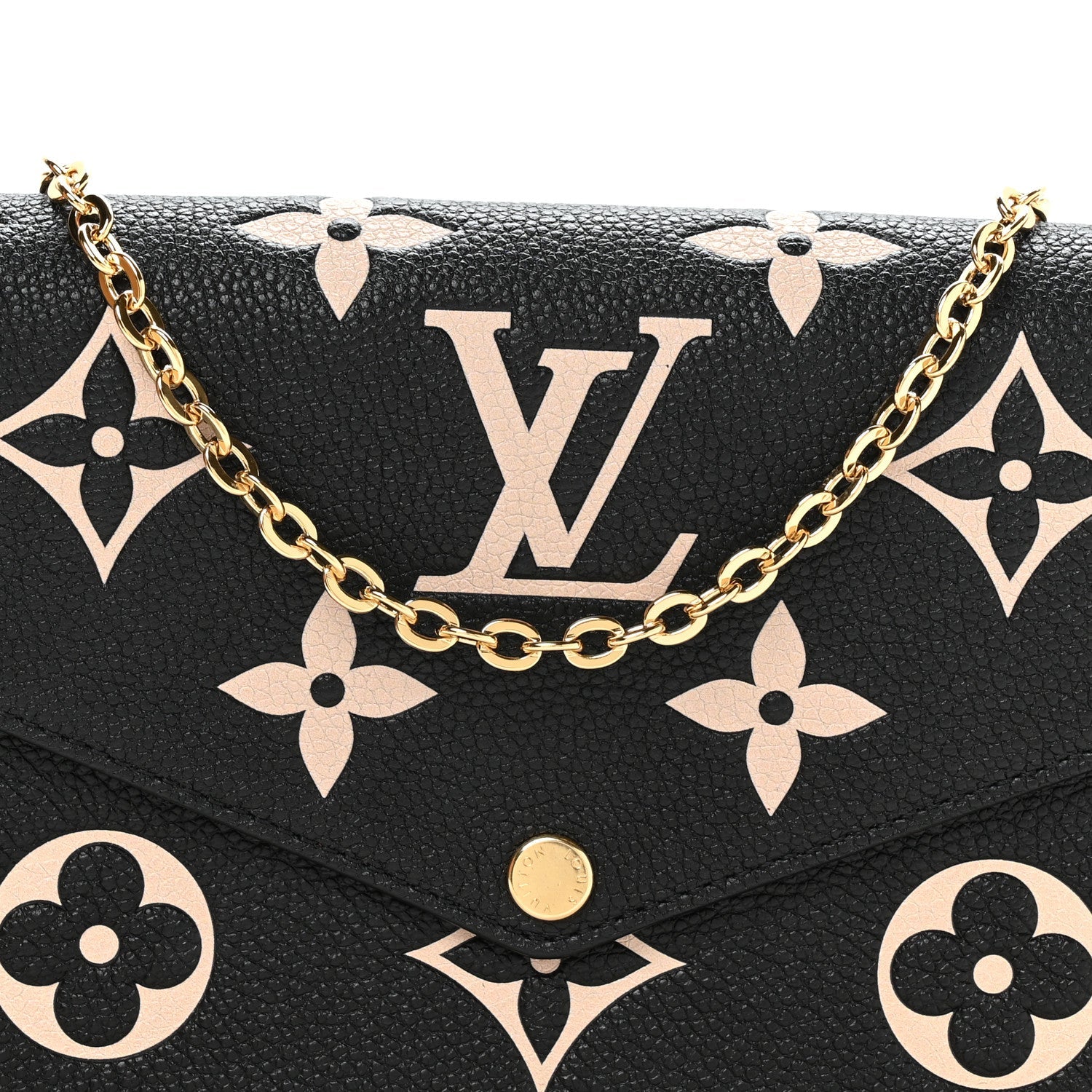Louis Vuitton Empreinte Monogram Giant Felicie Pochette Black Beige