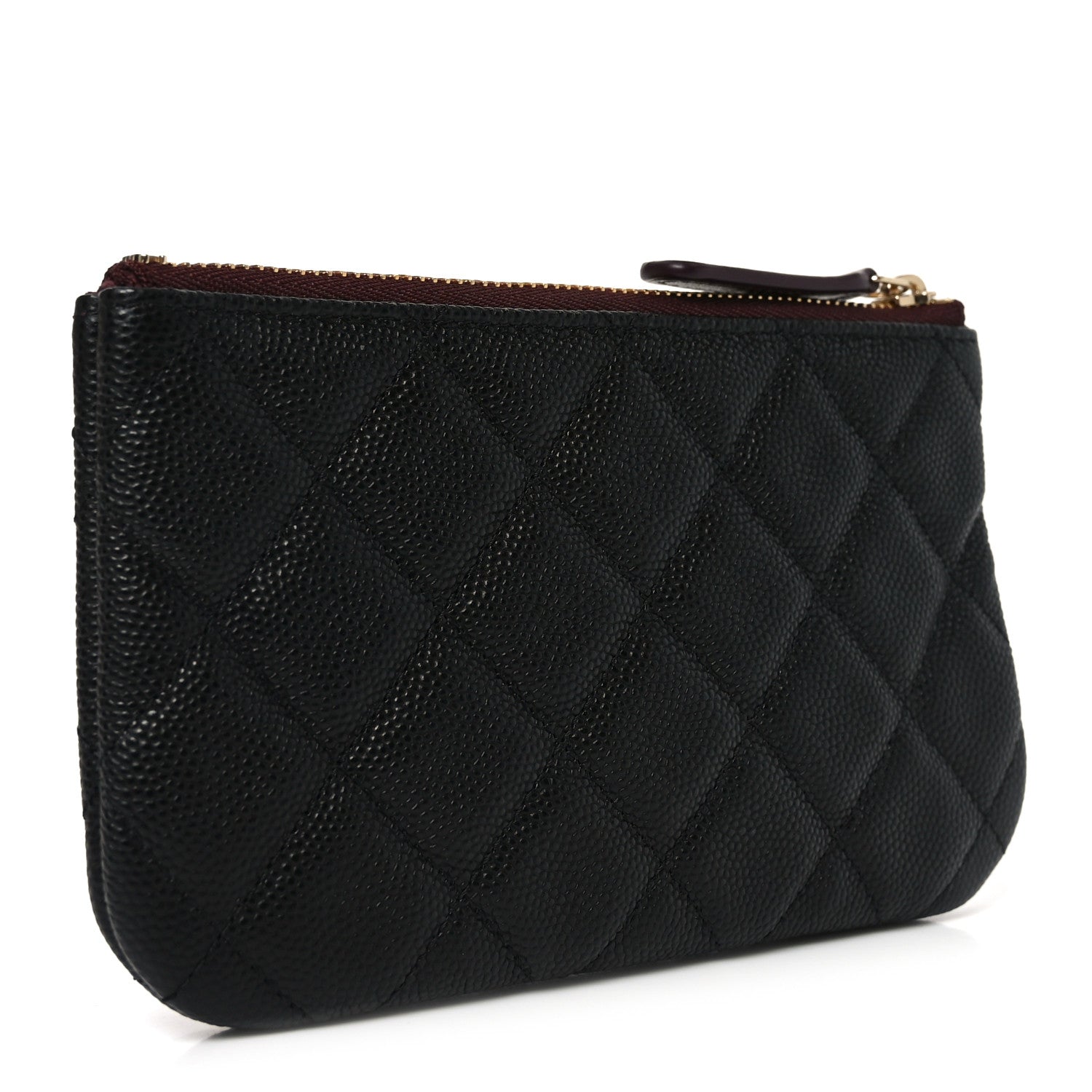 Caviar Quilted Small Cosmetic Case Black