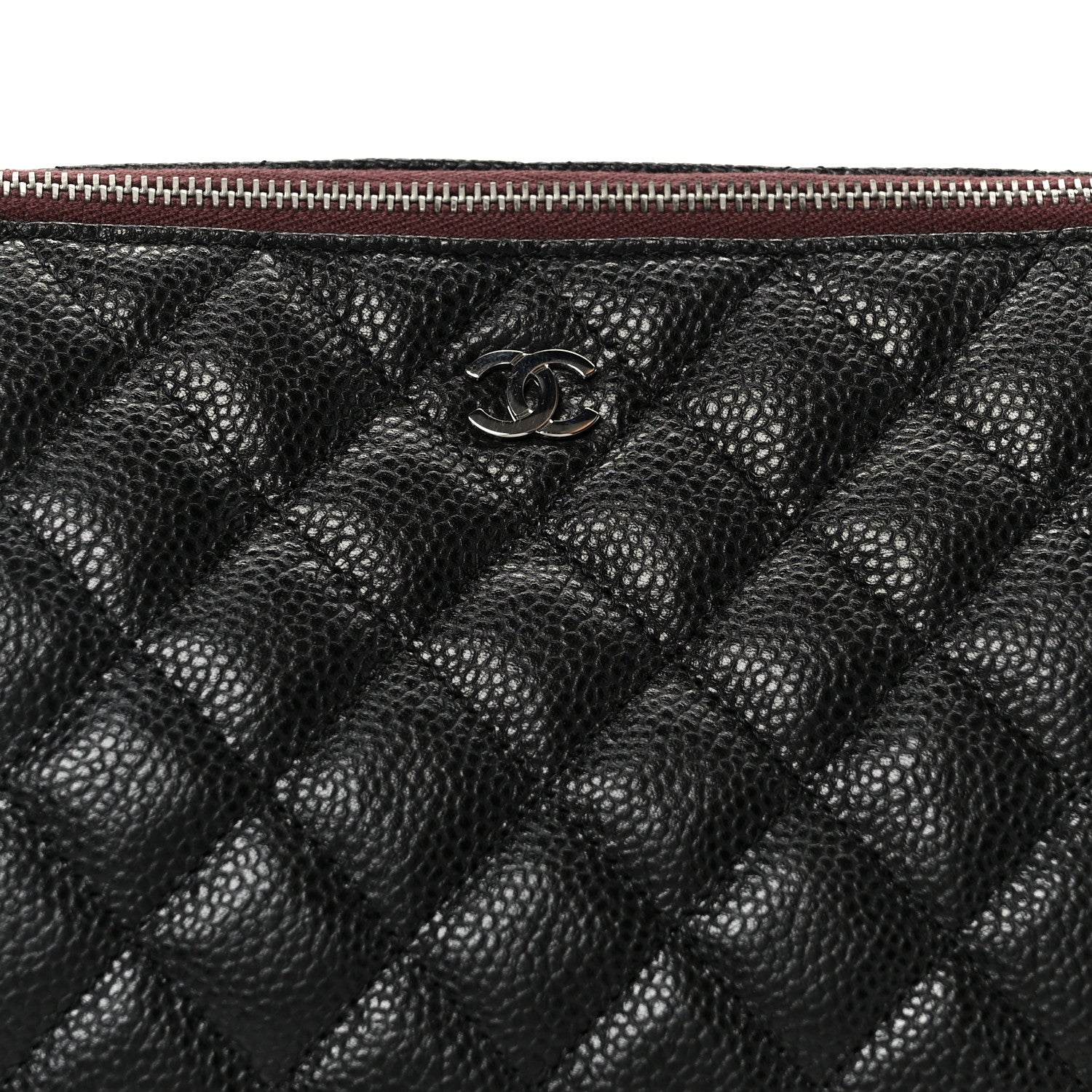 Caviar Quilted Cosmetic Case Black