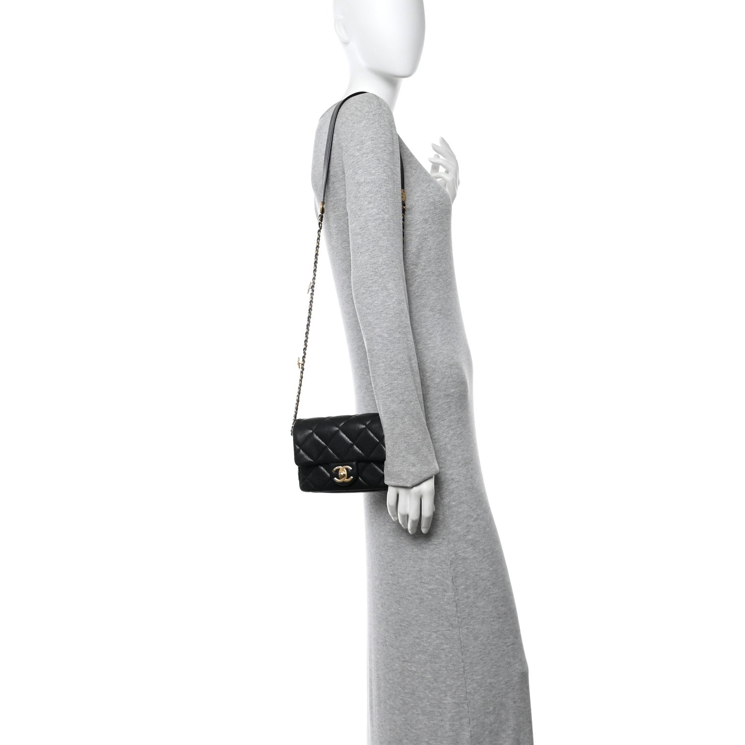 Chanel Caviar Quilted Mini Twist Your Buttons Flap Black