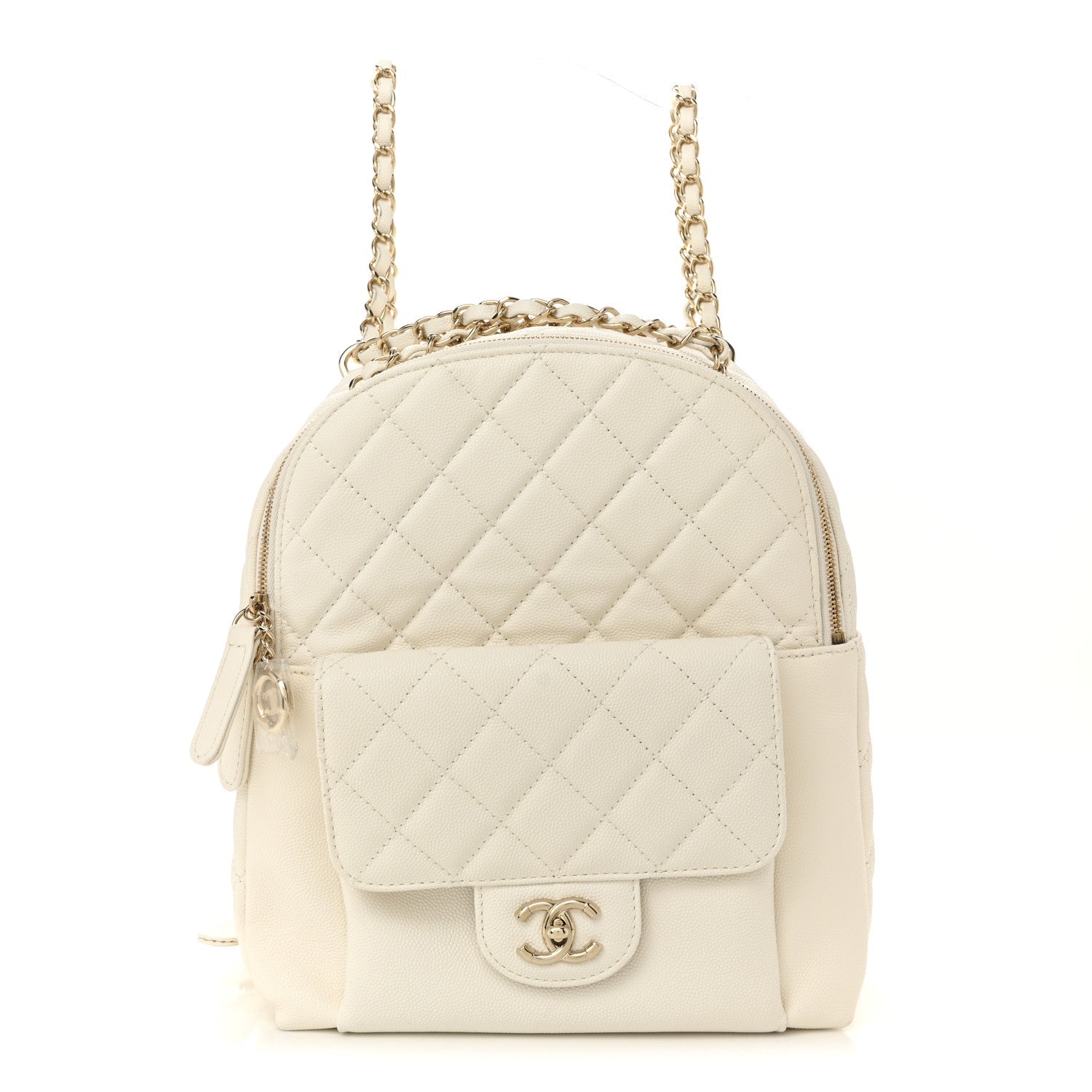 Chanel Caviar Quilted Small CC Day Backpack White