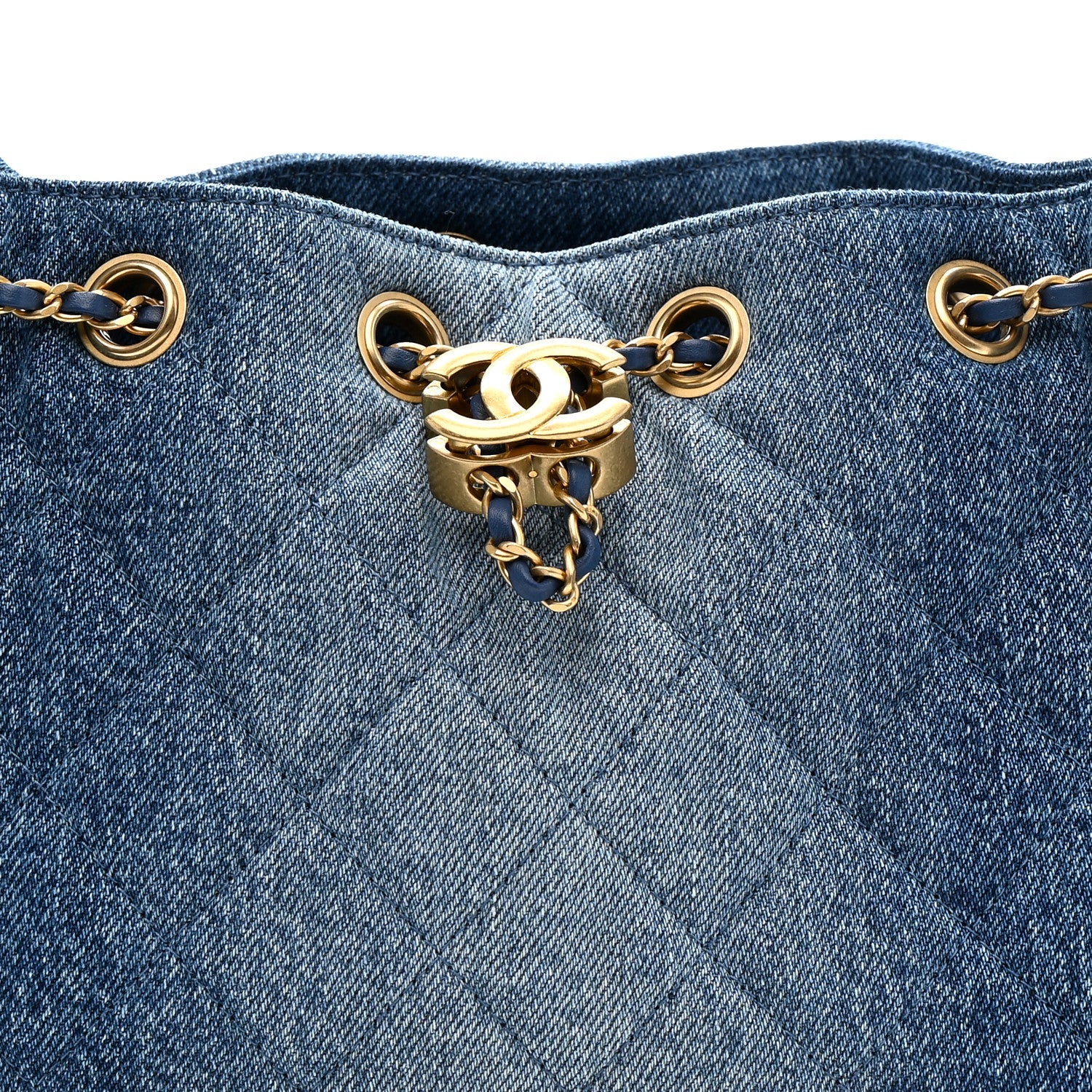 Chanel Washed Denim Quilted Mini Chanel 25 Handbag Blue
