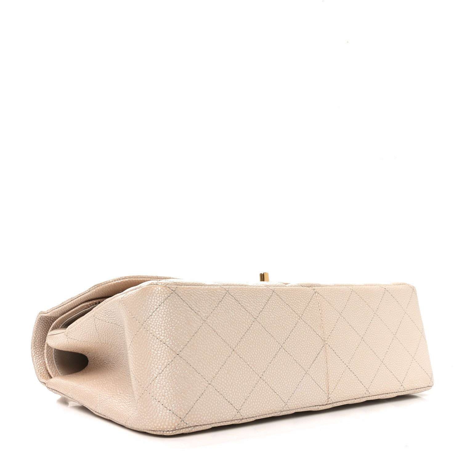 Chanel Iridescent Caviar Quilted Jumbo Double Flap Beige