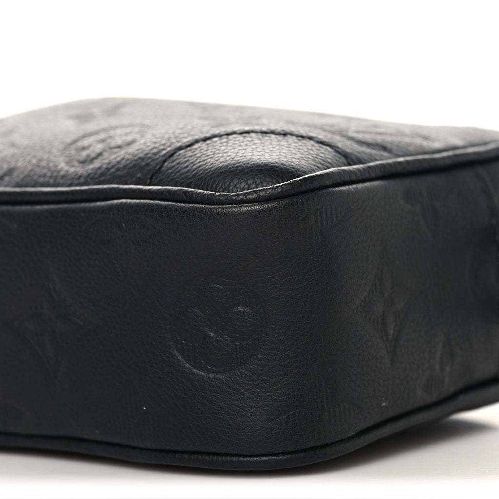 Louis Vuitton Calfskin Monogram Shadow Trocadero Wearable Wallet Black