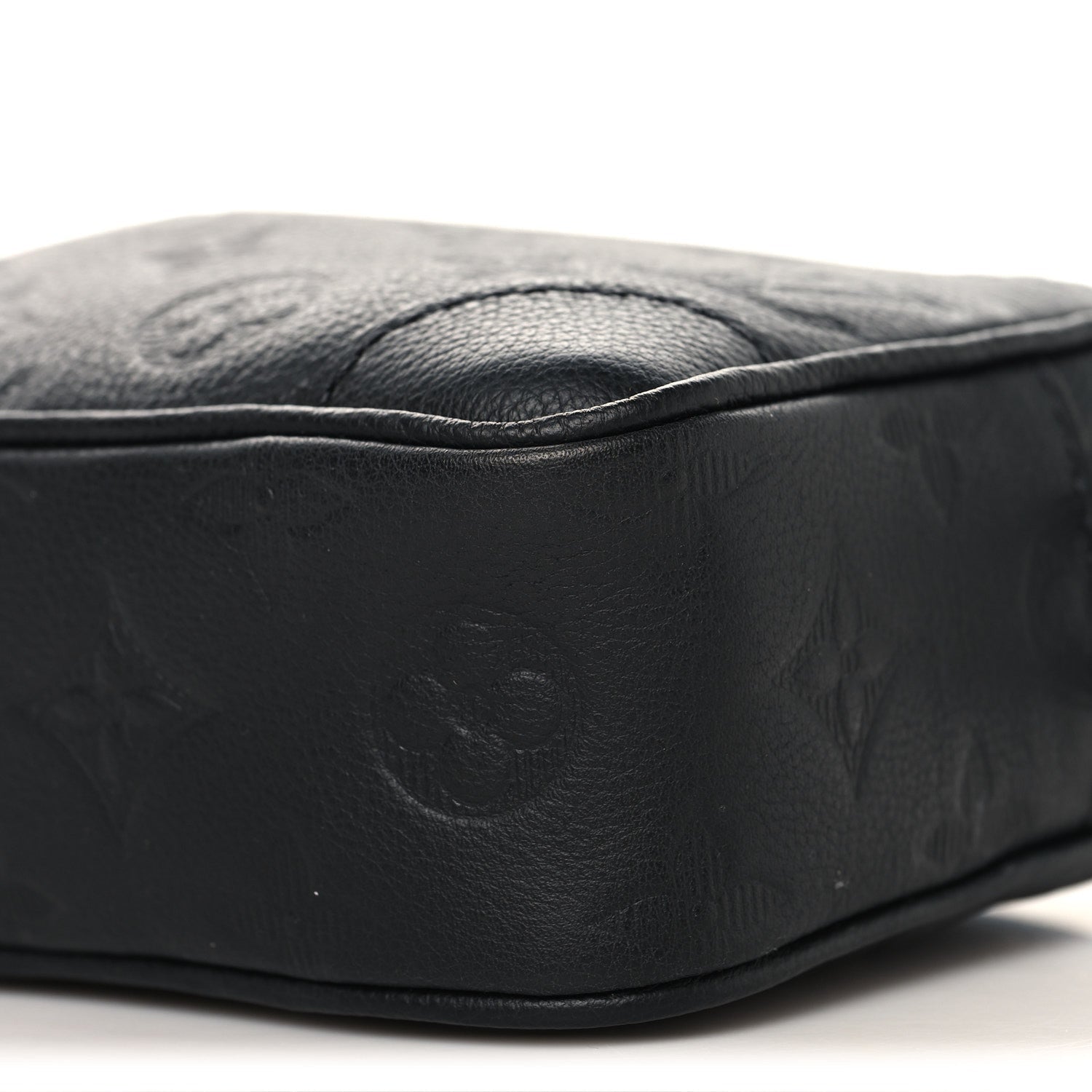 Louis Vuitton Calfskin Monogram Shadow Trocadero Wearable Wallet Black