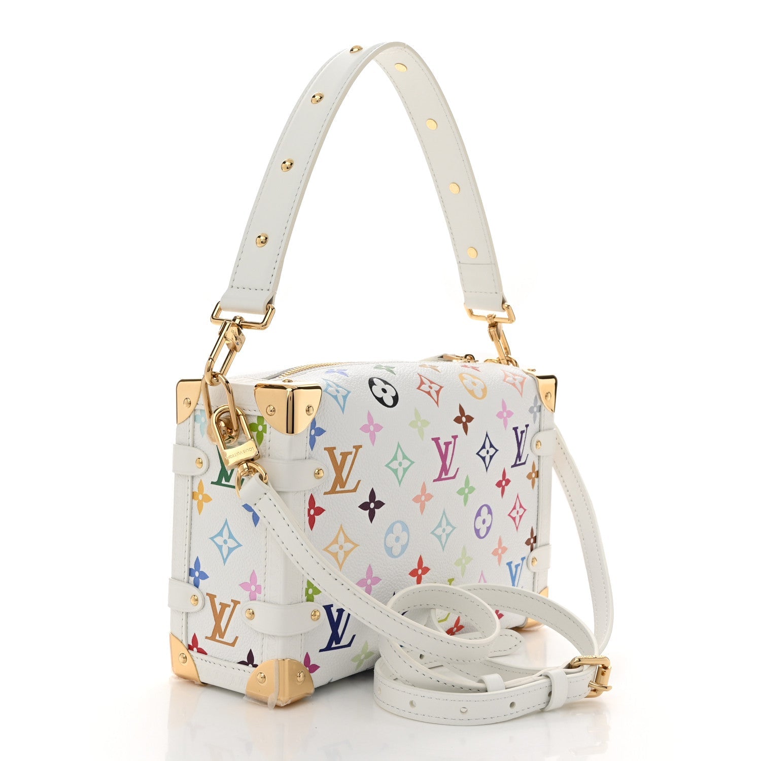 Louis Vuitton LV x TM Cowhide Monogram Multicolor Side Trunk MM White