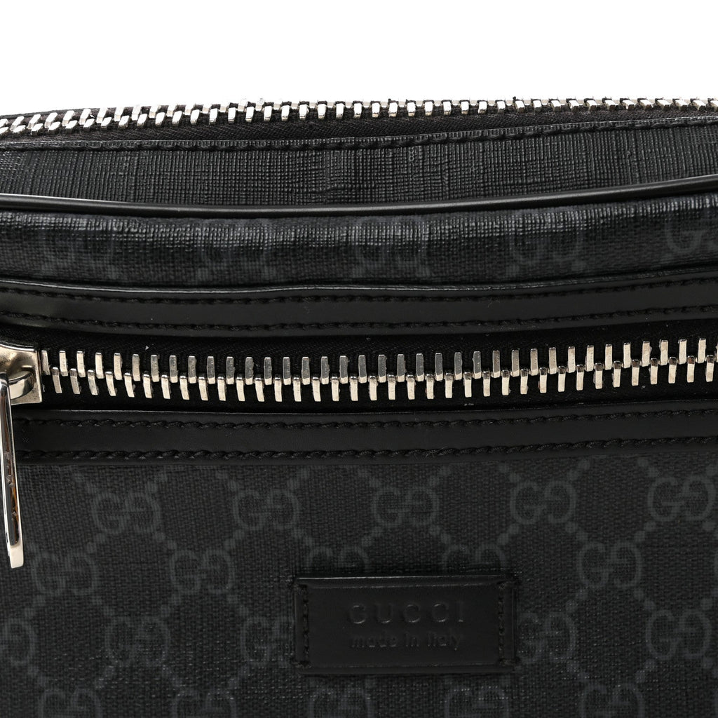 Gucci Soft GG Supreme Monogram Web Belt Bag Black Grey