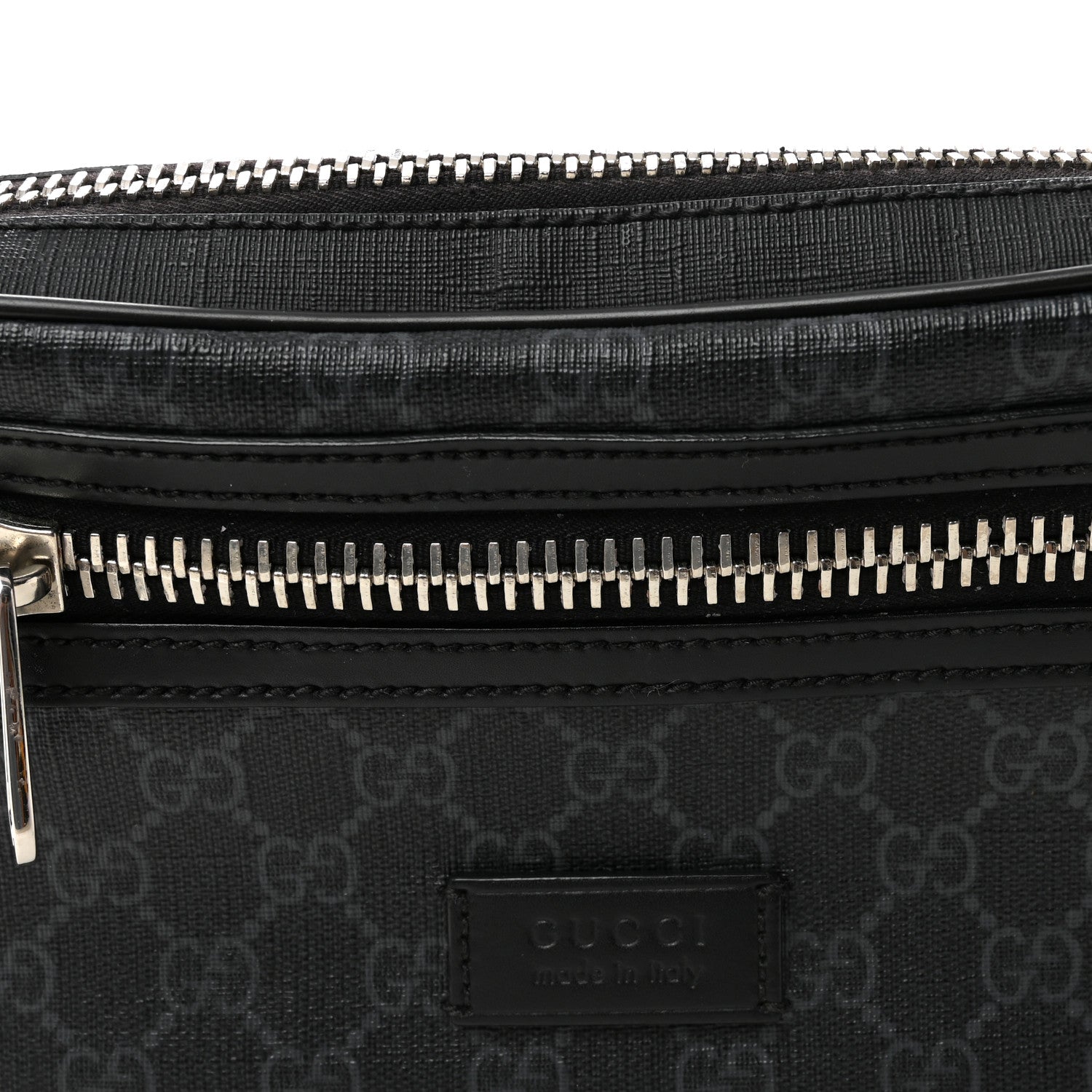Gucci Soft GG Supreme Monogram Web Belt Bag Black Grey
