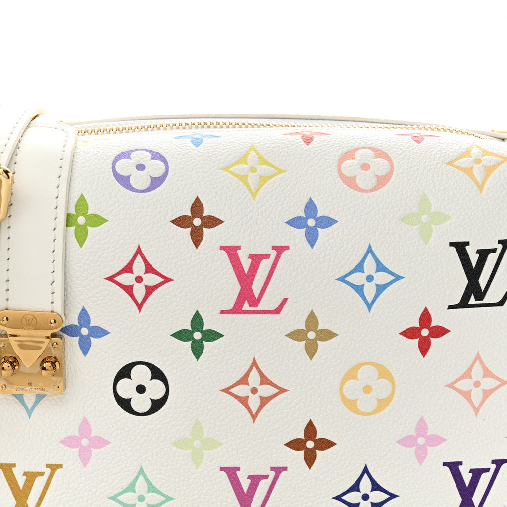 Louis Vuitton LV x TM Cowhide Monogram Multicolor Side Trunk MM White