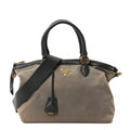 Prada Tessuto Nylon Soft Calf Shopping Tote Ardesia