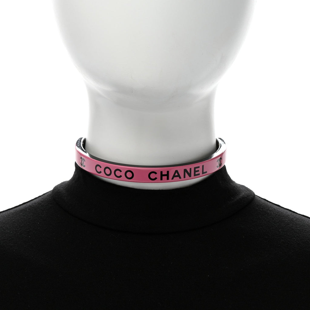 Resin Logo Choker Pink Black